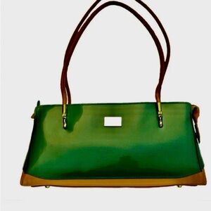 Beijo UPTOWN Patent Leather Handbag in Emerald Green NWT